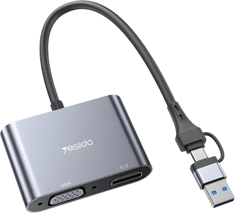 Yesido HM15 USB/TC to HDMI or VGA Laptop Screen Splitter -  for sale in Egypt from Games2Egypt