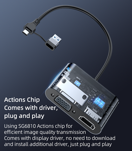 Yesido HM15 USB/TC to HDMI or VGA Laptop Screen Splitter  for sale in Egypt from Games2Egypt