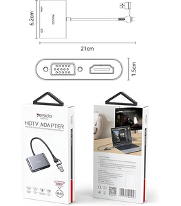 Yesido HM15 USB/TC to HDMI or VGA Laptop Screen Splitter  for sale in Egypt from Games2Egypt