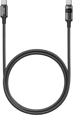 Recci RS32CC USB-C Cable PD 100W With Watt Display - 1.5m - Black