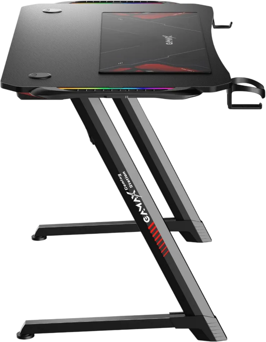 Gamax TD-03 Carbon Fiber Gaming Table 100x60x75cm with RGB Light & MousePad - Black  for sale in Egypt from Games2Egypt