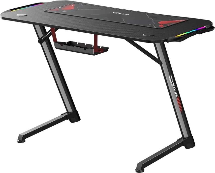 Gamax TD-03 Carbon Fiber Gaming Table 100x60x75cm with RGB Light & MousePad - Black  for sale in Egypt from Games2Egypt