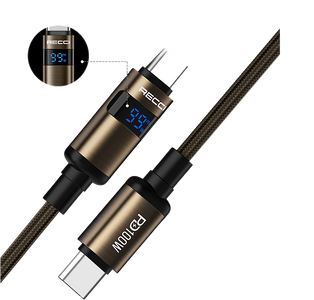 Recci RS32CC USB-C Cable PD 100W With Watt Display - 1.5m - Gold  for sale in Egypt from Games2Egypt