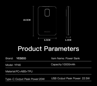 Yesido YP46 10000mah Fast Charging Mag Safe Power Bank  for sale in Egypt from Games2Egypt