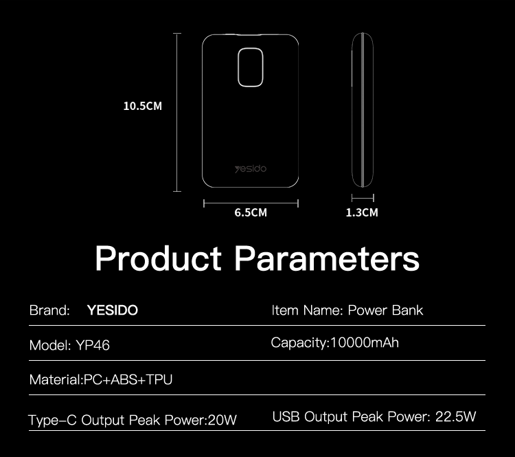 Yesido YP46 10000mah Fast Charging Mag Safe Power Bank  for sale in Egypt from Games2Egypt
