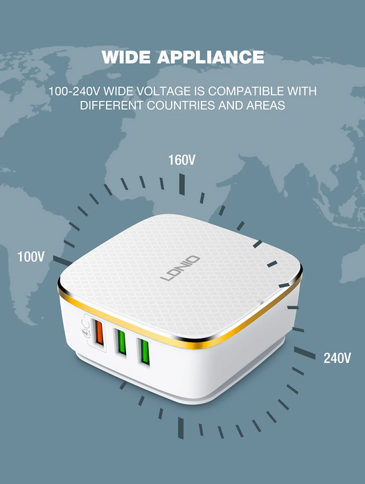 Ldnio A6704 Charger Fast Charging 5-USBA + QC3.0 USB  for sale in Egypt from Games2Egypt