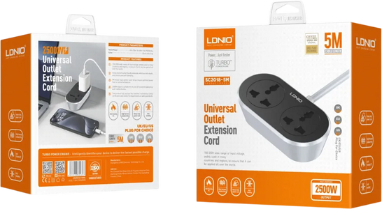 Ldnio SC2018 AC Outlet Universal Extension Power Socket - 5M  for sale in Egypt from Games2Egypt