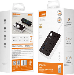 Ldnio SC3604C Universal Power Strip With 3-USB & 3-USB-C Ports - 2M  for sale in Egypt from Games2Egypt