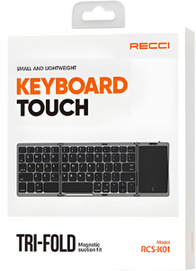 Recci RCS-K01 Triple Folding Touch Bluetooth Keyboard  for sale in Egypt from Games2Egypt