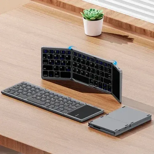 Recci RCS-K01 Triple Folding Touch Bluetooth Keyboard  for sale in Egypt from Games2Egypt