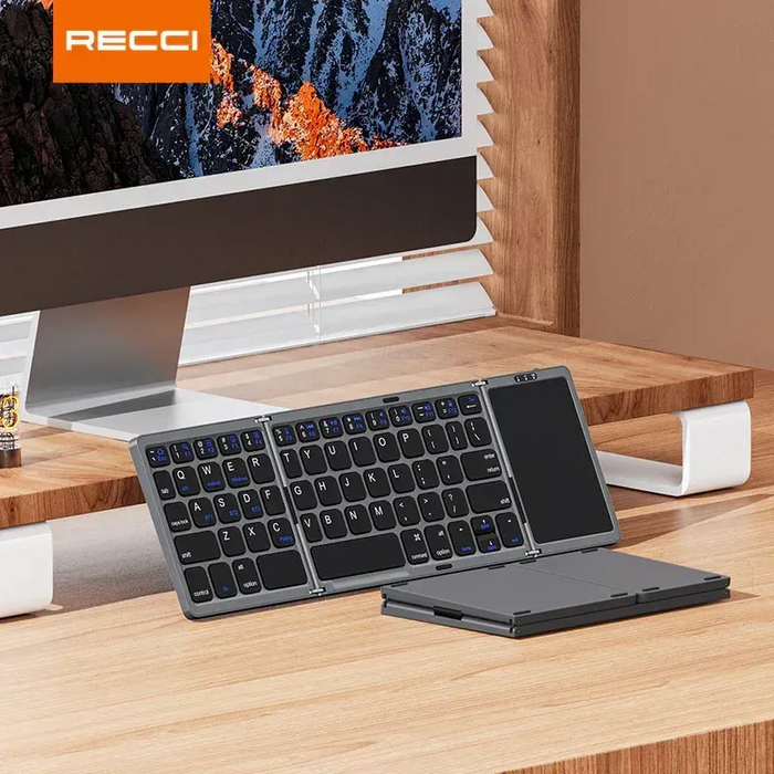 Recci RCS-K01 Triple Folding Touch Bluetooth Keyboard  for sale in Egypt from Games2Egypt