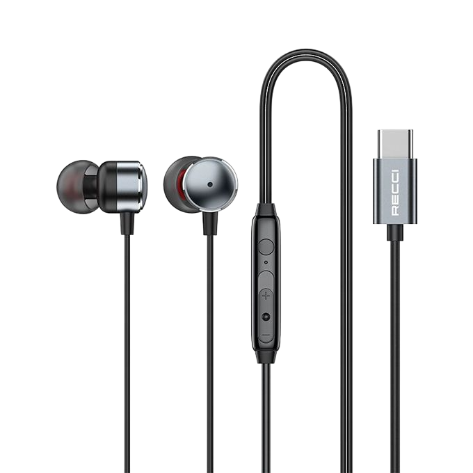 Recci REP-L38 Type-C Wired Earphone - 1.2M  for sale in Egypt from Games2Egypt
