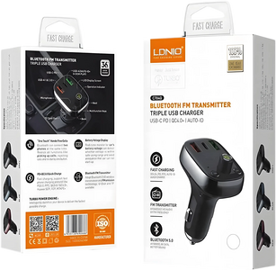 Ldnio C704Q Bluetooth FM Transmitter Fast Car Charger PD QC 4  for sale in Egypt from Games2Egypt
