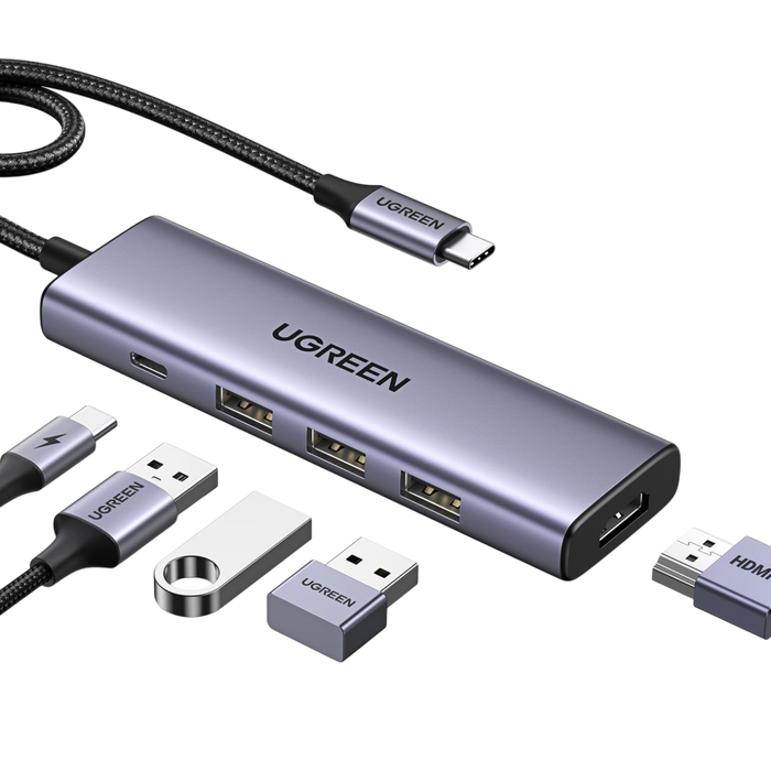 UGREEN CM478 5-in-1 USB-C To 3-USB + HDMI+ PD Power  for sale in Egypt from Games2Egypt