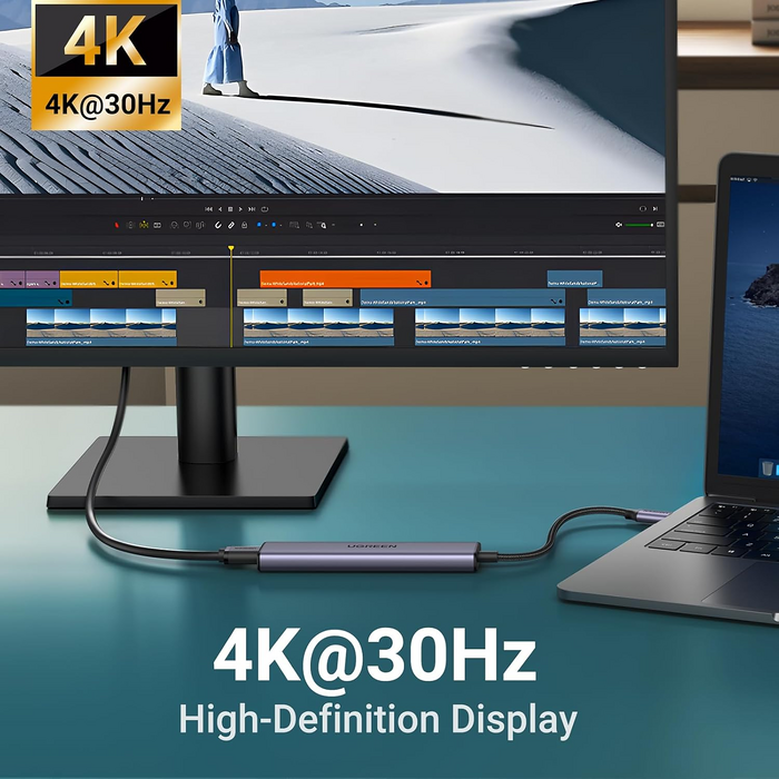 UGREEN CM478 5-in-1 USB-C To 3-USB + HDMI+ PD Power  for sale in Egypt from Games2Egypt