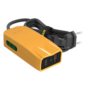 ILOCK Mini Charger PRO Fast Charging USB Type-C & Type-A & 2 Outlets - 3M - Yellow  for sale in Egypt from Games2Egypt