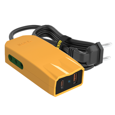 ILOCK Mini Charger PRO Fast Charging USB Type-C & Type-A & 2 Outlets - 3M - Yellow