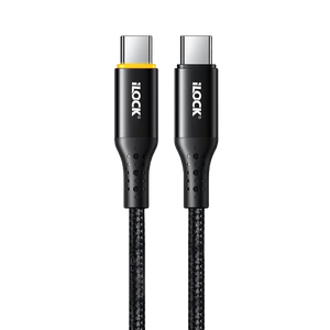 iLOCK Fast Charging 100 Watt USB-C to Type-C Braided Cable LED Indicator - 1M  for sale in Egypt from Games2Egypt