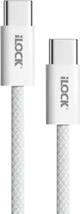 iLOCK Fast Charging Type-C to Type-C Braided Cable 240W PD - 1M  for sale in Egypt from Games2Egypt