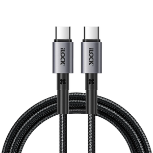 iLOCK Fast Charging Braided Cable 65 Watt USB-C to Type-C - 1M -  for sale in Egypt from Games2Egypt