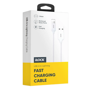 iLOCK Fast Charging & Data USB-A to Lightning Cable - 1M - White  for sale in Egypt from Games2Egypt
