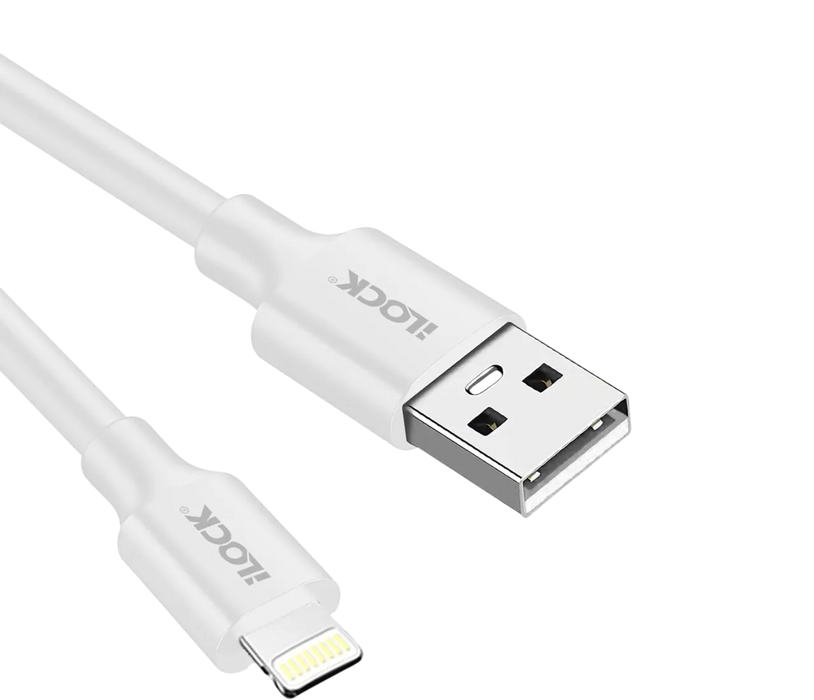 iLOCK Fast Charging & Data USB-A to Lightning Cable - 1M - White  for sale in Egypt from Games2Egypt