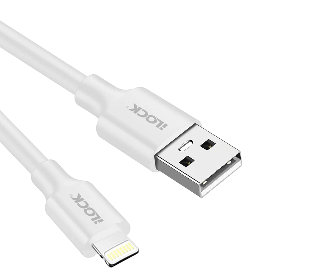 iLOCK Fast Charging & Data USB-A to Lightning Cable - 1M - White – image 2