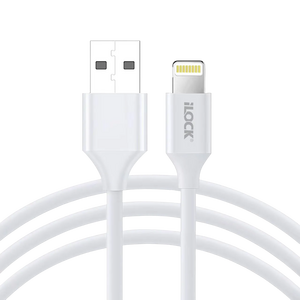 iLOCK Fast Charging & Data USB-A to Lightning Cable - 1M - White  for sale in Egypt from Games2Egypt