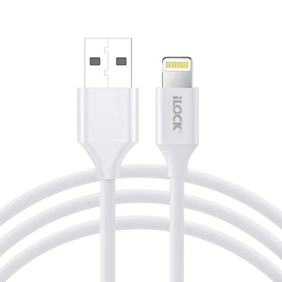 iLOCK Fast Charging & Data USB-A to Lightning Cable - 1M - White