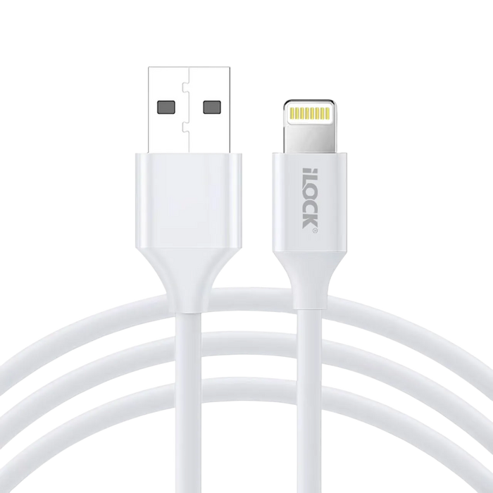 iLOCK Fast Charging & Data USB-A to Lightning Cable - 1M - White  for sale in Egypt from Games2Egypt