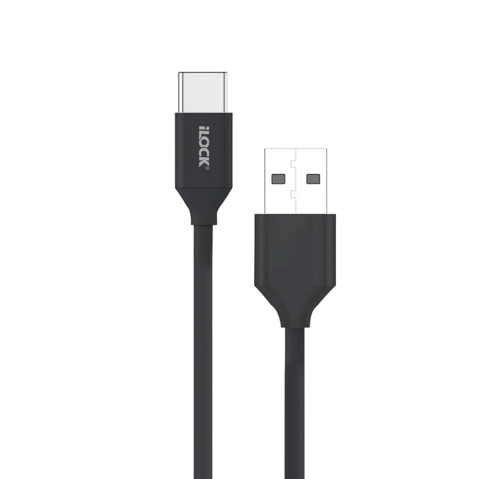 iLOCK Fast Charging & Data USB-A to Type-C Cable - 1M - Black  for sale in Egypt from Games2Egypt