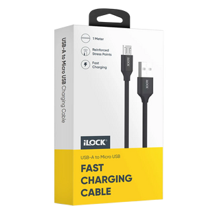 iLOCK Fast Charging & Data USB-A to Micro USB Cable - 1M - Black  for sale in Egypt from Games2Egypt