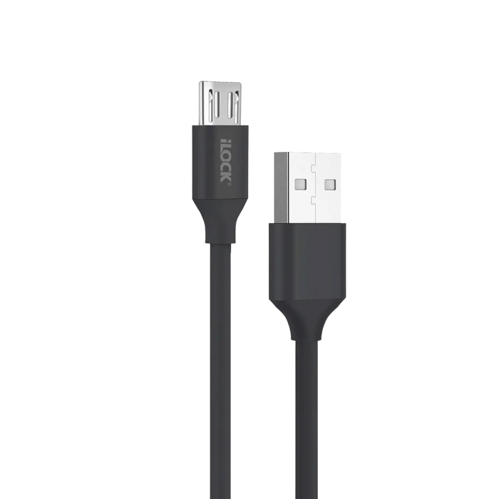 iLOCK Fast Charging & Data USB-A to Micro USB Cable - 1M - Black  for sale in Egypt from Games2Egypt