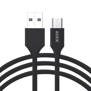 iLOCK Fast Charging & Data USB-A to Micro USB Cable - 1M - Black  for sale in Egypt from Games2Egypt
