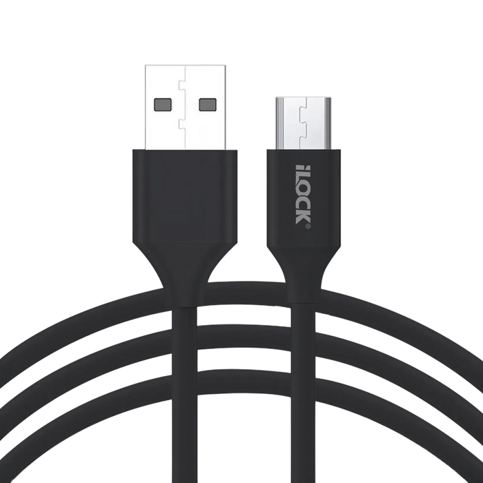 iLOCK Fast Charging & Data USB-A to Micro USB Cable - 1M - Black  for sale in Egypt from Games2Egypt