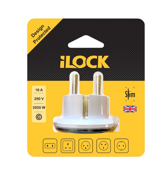 iLOCK Universal Travel Plug Adapter - Gray  for sale in Egypt from Games2Egypt
