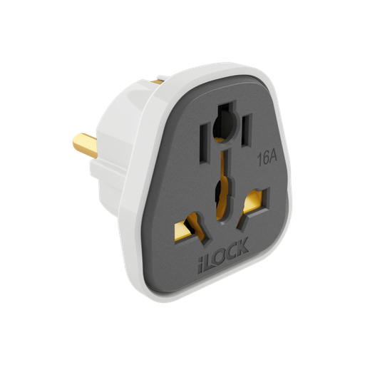 iLOCK Universal Travel Plug Adapter - Gray  for sale in Egypt from Games2Egypt
