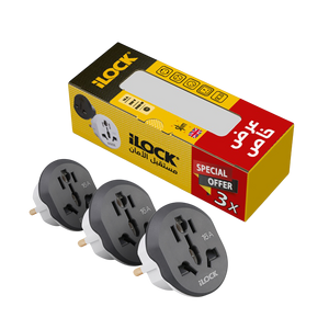 iLOCK Universal Travel Plug Adapter 3-Pieces - Gray  for sale in Egypt from Games2Egypt