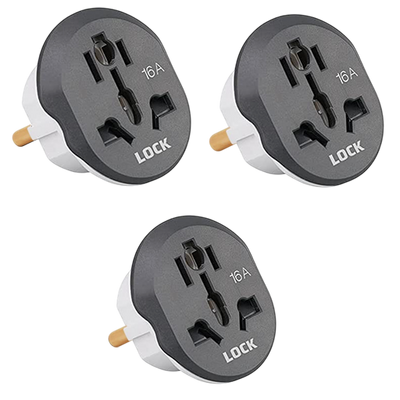 iLOCK Universal Travel Plug Adapter 3-Pieces - Gray