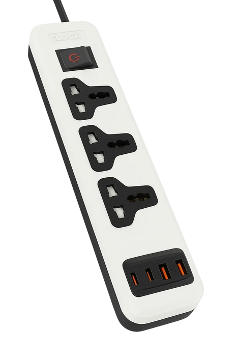 iLOCK Universal Power Strip 3 Outlets & Fast Charging 2-USB-C & 2-USB-A - 2M  for sale in Egypt from Games2Egypt