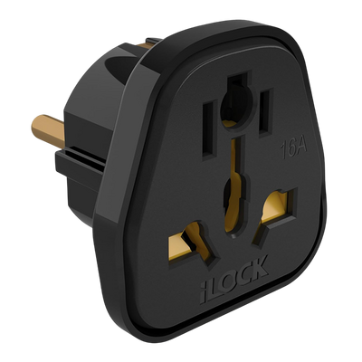 iLOCK Universal Travel Plug Adapter - Black