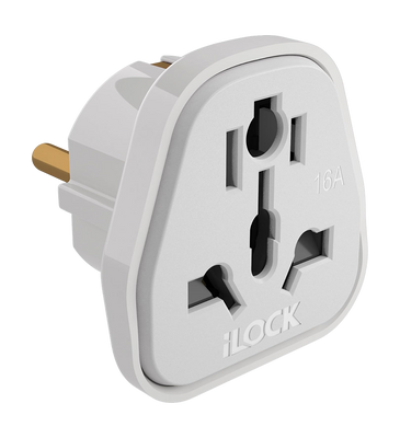 iLOCK Universal Travel Plug Adapter - White