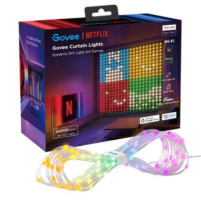 Govee H70BC RGBIC Curtain Lights Netflix Edition - 1.5M X 1.5M - Open Sealed