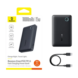 Baseus EnerFill FP11 Power Bank 10000mAh - Black  for sale in Egypt from Games2Egypt