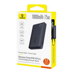 Baseus EnerFill FP11 Power Bank 10000mAh - Black  for sale in Egypt from Games2Egypt