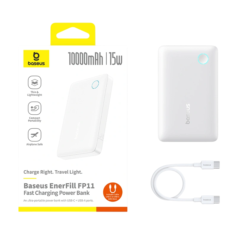 Baseus EnerFill FP11 Power Bank 10000mAh - White – image 5
