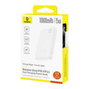 Baseus EnerFill FP11 Power Bank 10000mAh - White  for sale in Egypt from Games2Egypt