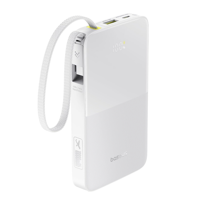 Baseus EnerFill FC51 Bipow2 Pro Power Bank 10000mAh - Moon White  for sale in Egypt from Games2Egypt