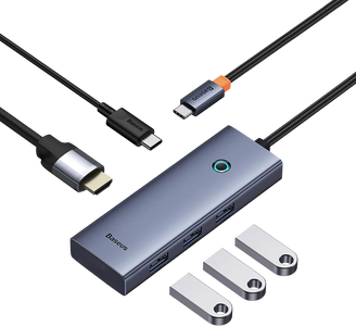 Baseus UltraJoy 5-Port USB-C Hub HDMI 4K@30Hz - Space Grey -  for sale in Egypt from Games2Egypt