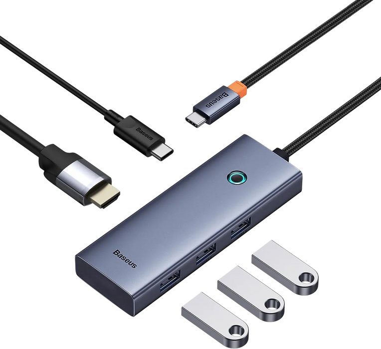 Baseus UltraJoy 5-Port USB-C Hub HDMI 4K@30Hz - Space Grey  for sale in Egypt from Games2Egypt